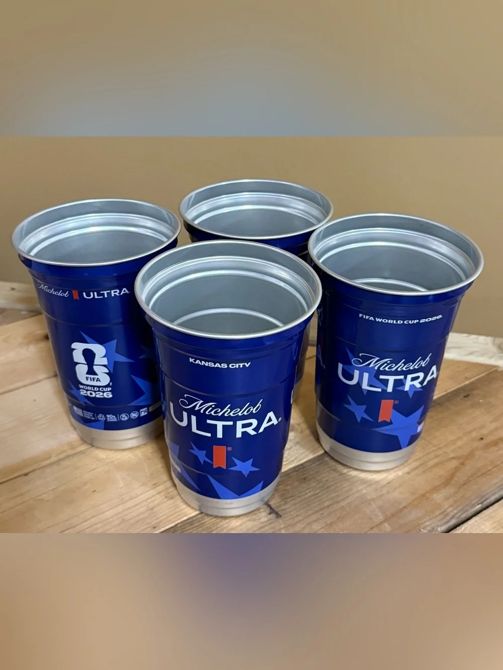 FIFA WORLD CUP 2026 Michelob Ultra PROMO Kansas City New Aluminum Cups Set of 4